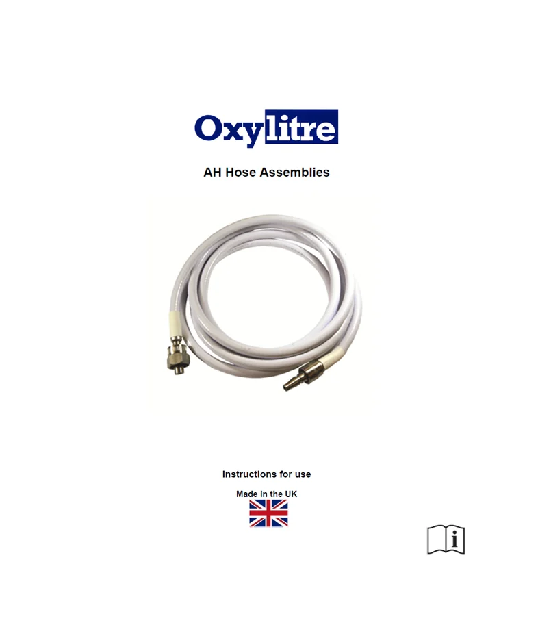 Front page of the Oxylitre AH Series hose assembly instructions for use