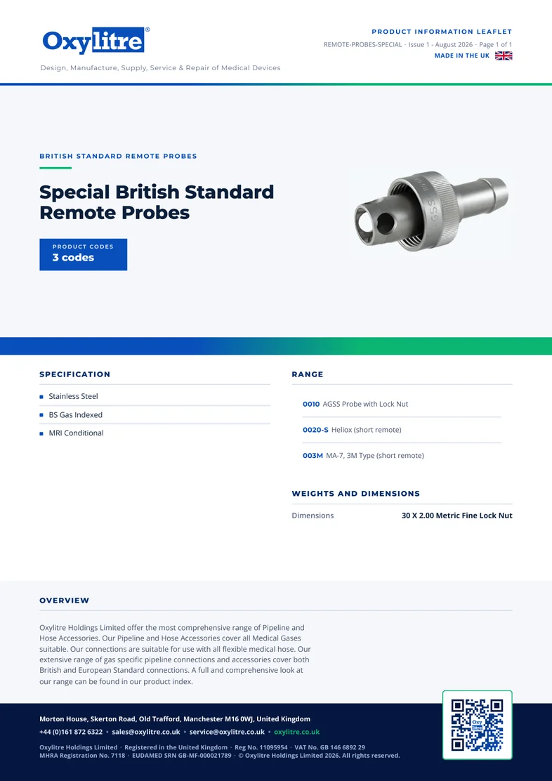 Front page of the Oxylitre Remote Probe - Special product leaflet