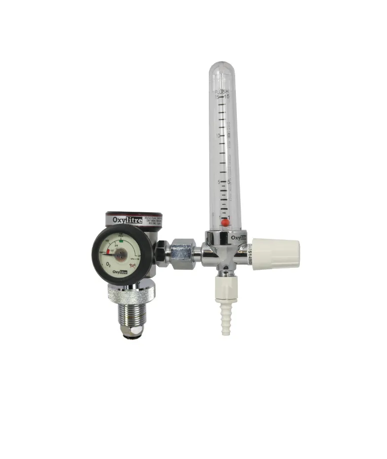 R2400 Compact Regulator & Brass Flowmeter Oxygen 0-15lpm