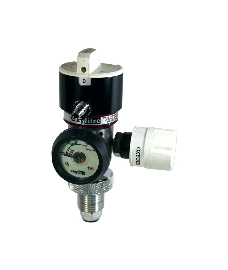 R2405 Compact Select-A-Flow Regulator Bullnose Oxygen 0-15lpm & Self Sealing Valve