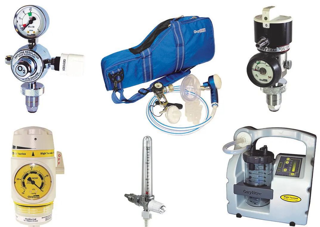 A montage of Oxylitre medical devices and service work