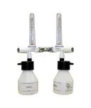 F2602H Compact Twin "Y" Configuration Flowmeters Oxygen 0-15Lpm Complete With Humidifier Bottles